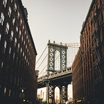 Looking up to the Manhattan Bridge