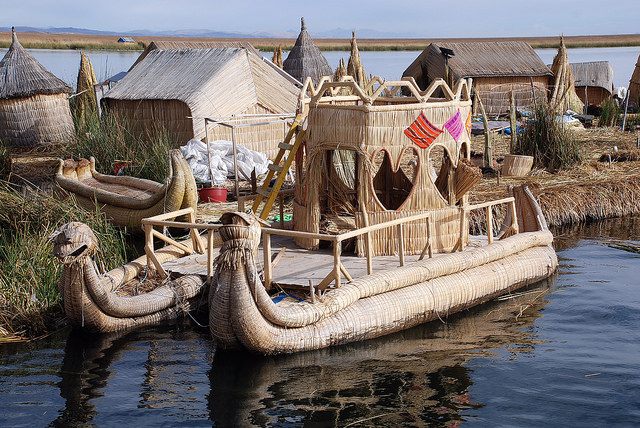 Boats at Lake Titicaca